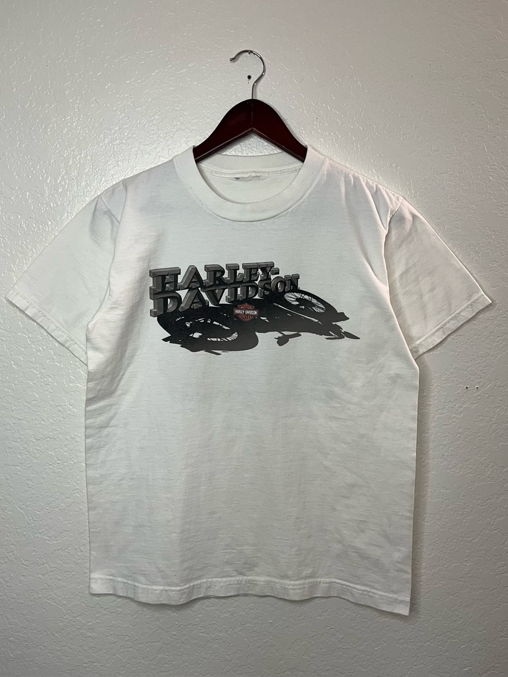 Vintage Harley Davidson Bluegrass Graphic Tee White 3D Spellout Shirt Size M